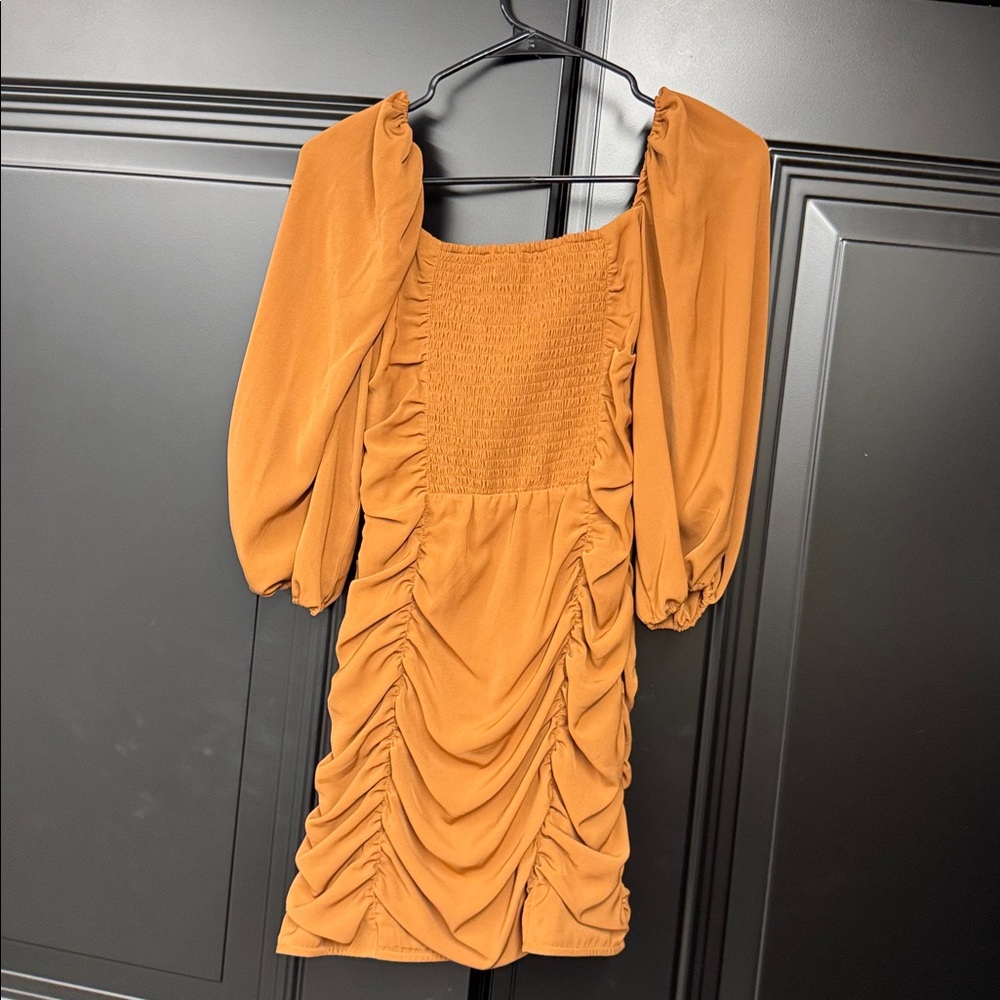 NWT Abercrombie & Fitch Textured Brown Dress - Picture 4 of 4
